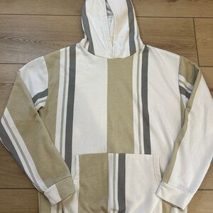 Denim & Flower‎ Beige and Gray Striped Hoodie